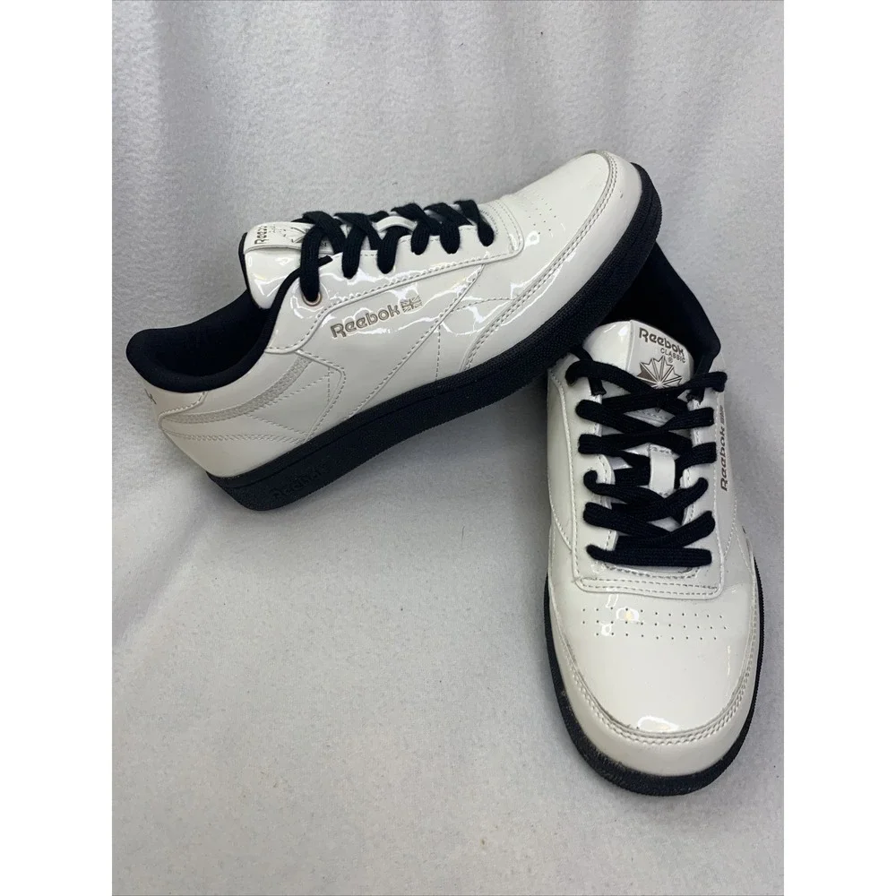 Reebok Club‎ C 85 Sneakers Womens 5 White Patent Leather Low Top Classic